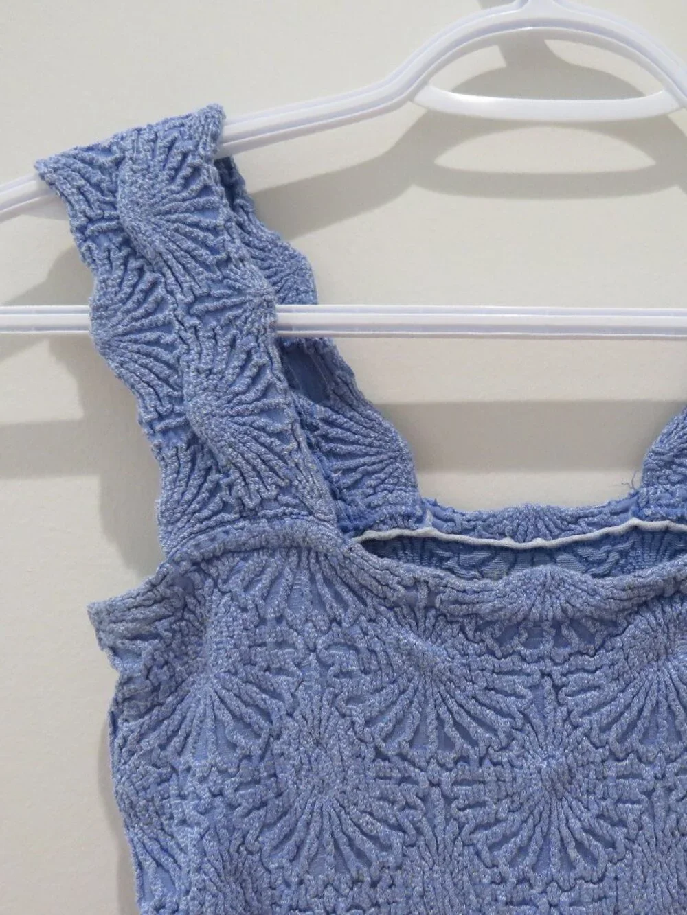 INTIMATELY FREE PEOPLE Love Letter Cami Top Amparo Blue Texture Floral Pastel - Picture 5 of 12